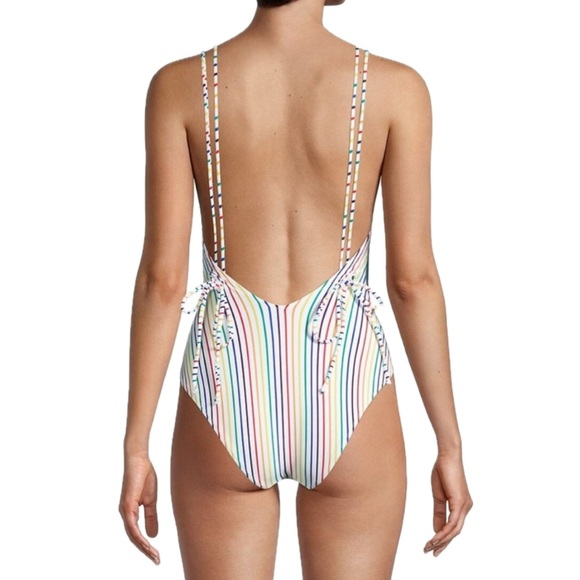 Solid & Striped The Lynn One Piece- Rainbow Pinstripe - Picture 3 of 4